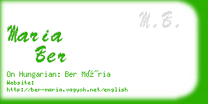 maria ber business card